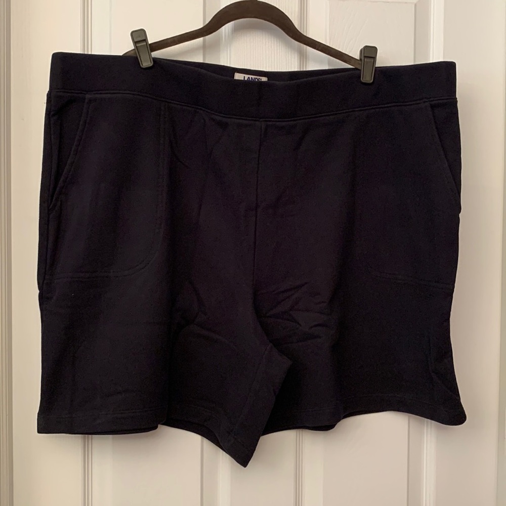 Brand new with tags black knit pull on shorts by Lands’ End size 3X